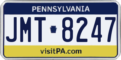 PA license plate JMT8247