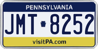 PA license plate JMT8252