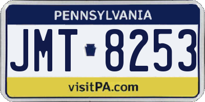 PA license plate JMT8253