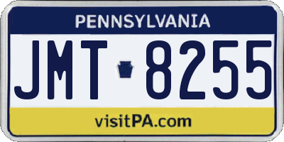 PA license plate JMT8255