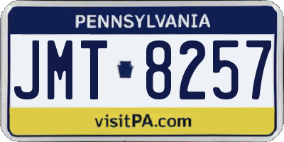 PA license plate JMT8257