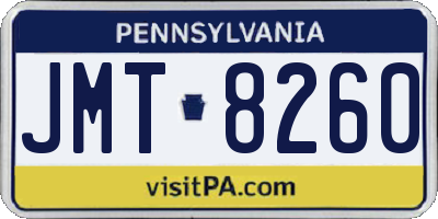 PA license plate JMT8260