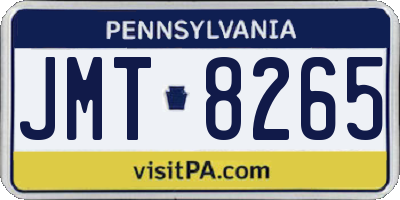 PA license plate JMT8265