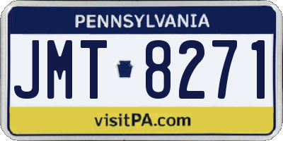 PA license plate JMT8271