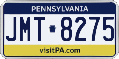 PA license plate JMT8275