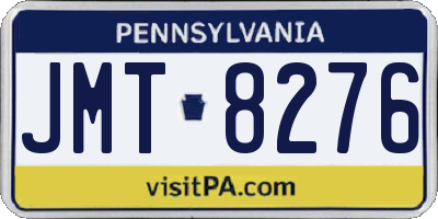 PA license plate JMT8276