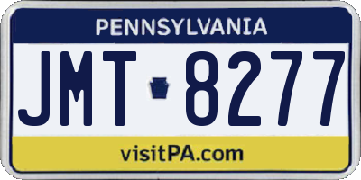 PA license plate JMT8277