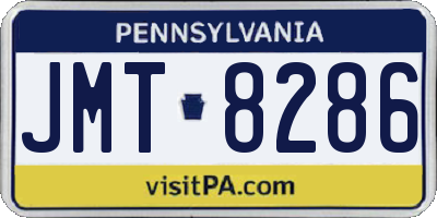 PA license plate JMT8286