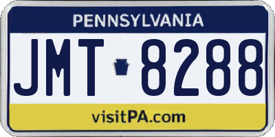 PA license plate JMT8288