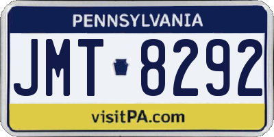 PA license plate JMT8292