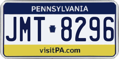 PA license plate JMT8296