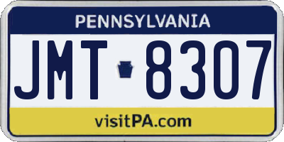 PA license plate JMT8307