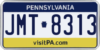 PA license plate JMT8313