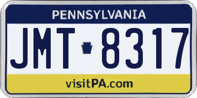 PA license plate JMT8317