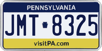 PA license plate JMT8325