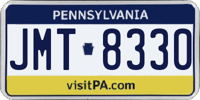 PA license plate JMT8330