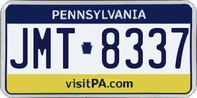 PA license plate JMT8337