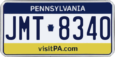 PA license plate JMT8340