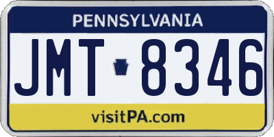 PA license plate JMT8346