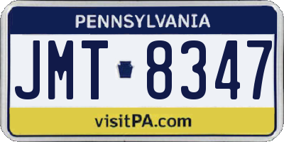PA license plate JMT8347
