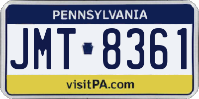 PA license plate JMT8361