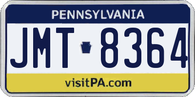 PA license plate JMT8364