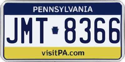 PA license plate JMT8366