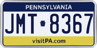 PA license plate JMT8367