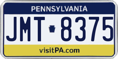 PA license plate JMT8375