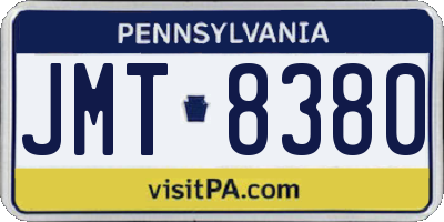 PA license plate JMT8380