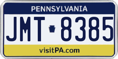 PA license plate JMT8385