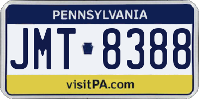 PA license plate JMT8388