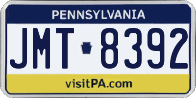PA license plate JMT8392