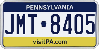 PA license plate JMT8405