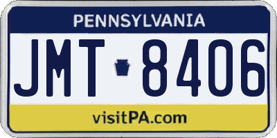 PA license plate JMT8406
