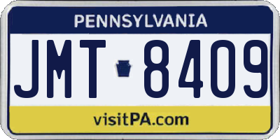 PA license plate JMT8409