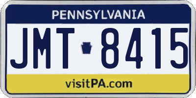 PA license plate JMT8415