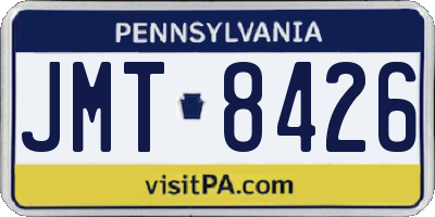 PA license plate JMT8426