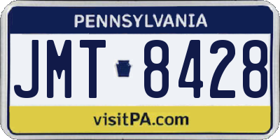PA license plate JMT8428