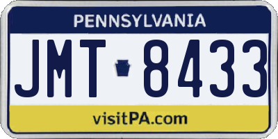PA license plate JMT8433