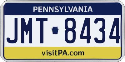PA license plate JMT8434