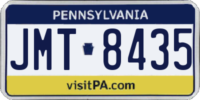 PA license plate JMT8435