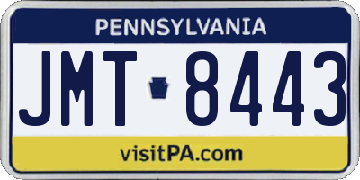 PA license plate JMT8443
