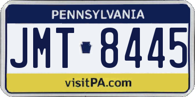 PA license plate JMT8445