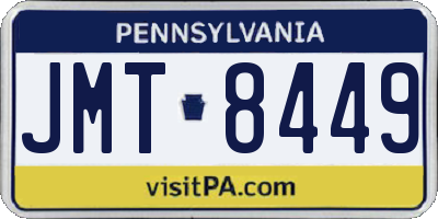PA license plate JMT8449