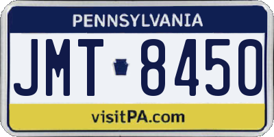 PA license plate JMT8450