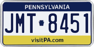 PA license plate JMT8451