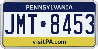 PA license plate JMT8453