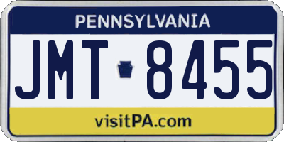 PA license plate JMT8455