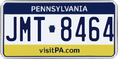 PA license plate JMT8464